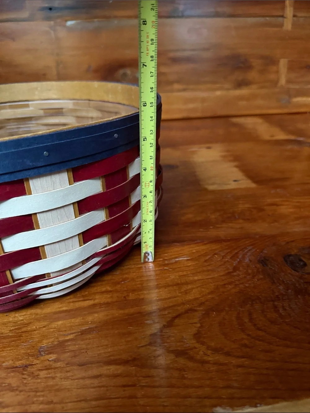 Longaberger Americana Red, Cream & Blue Decorative Hand Woven Basket